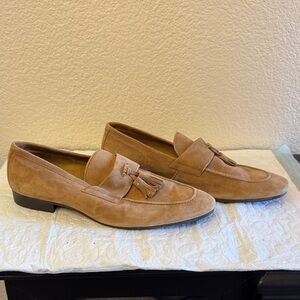 Zara Men's Brown Suede Tassel Loafers
